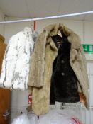 Five various coloured short fur jackets
