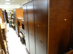 A good modern G-Plan bedroom suite comprising three-door wardrobe, two-door wardrobe, mirrored