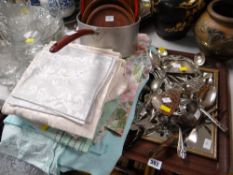Parcel of various flatware & linen