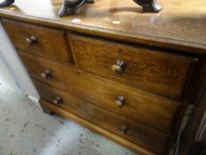 A nice antique oak chest of drawers, two short above two long