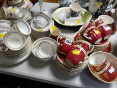 A parcel of vintage floral decorated Royal Worcester teaware together with vintage English