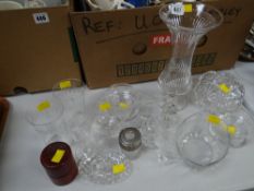 A parcel of various glassware including large vase, lidded jar etc