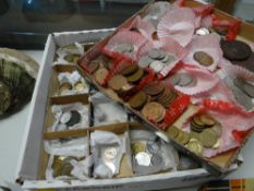 A collection of English pre-decimal & foreign coinage together with three commemorative medallions