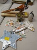 Royal Doulton 'Snowman Mobile', Beswick pheasant & bird with another