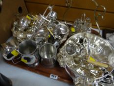 Parcel of EPNS including flatware, condiment sets, trophies etc