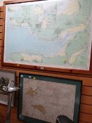 A modern sea chart of the Bristol Channel & an antiquarian map of Poland entitled 'La Pologne'