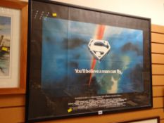 An original framed Superman 'You Believe a Man Can Fly', printed by W E BERRY LTD dated 1978