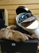 Collection of fur stoles & hats