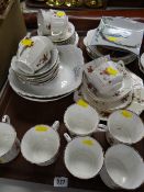 A tray of various vintage teaware etc