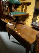A barley-twist leg Pembroke table with one opening & one false drawer together with a vintage