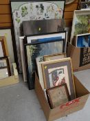 A large collection of framed prints, oils on board etc