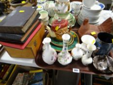 Portmeirion Malachite plates, Coalport & Ewenny items together with Bibles etc