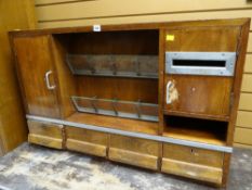 Former Royal Mail sorting office cabinet with post box, letter racking & drawer unit