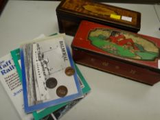 Two antique biscuit tins being a Co-Operative Wholesale Society, Cardiff tin in the form of a