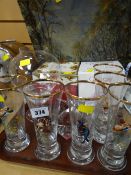 Parcel of mixed glassware including Dartington tea light, boxed Caithness crystal, Old Country Roses