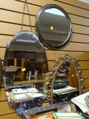 Three various vintage wall mirrors