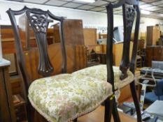 Pair of lyre back salon chairs