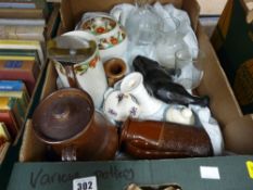 Box of mixed crockery and glassware
