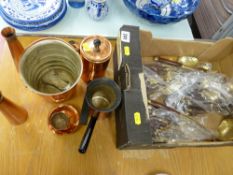 Quantity of copperware and a substantial quantity of gilt cutlery