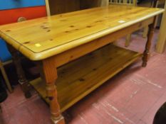 Two tier modern pine Long John coffee table