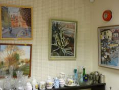 V LAMB four framed mixed media studies on board and canvas