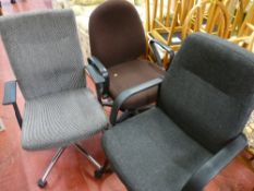 Three office chairs