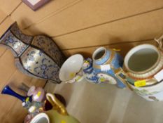 Two Noritake gilt decorated vases, blue and white pot and cover, modern Oriental style vase etc