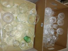 Two generous boxes of drinking and other glassware