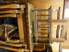 Parcel of furniture including magazine racks, nest of three occasional tables, two side tables etc