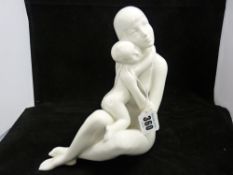 Royal Dux figure of a young woman with child