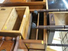 Light wood bedside cabinet and parcel of miscellaneous furniture including occasional tables etc