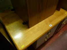 Modern light wood breakfast table and a set of four spindleback chairs