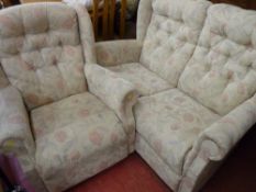 Modern compact sofa with matching wingback chair