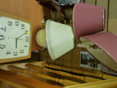 Quantity of table lamps and a Seiko Quartz wall clock