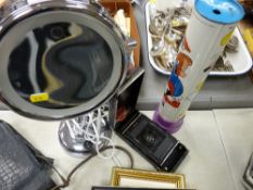 Vintage Chad Valley Disney kaleidoscope, vintage Agfa camera and a light up shaving mirror