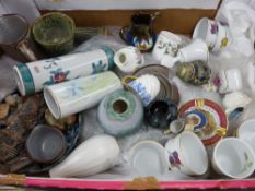 Mixed box of pottery and porcelain by Royal Worcester, Aynsley, Royal Doulton etc