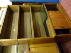 Hillhead sectional bookcase with glass sliding doors by Peter Graham of Glasgow
