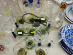 Three glass jugs, quantity of hock glasses etc