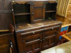 Sideboard with two base doors and upper rack
