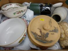 Box of decorative tableware