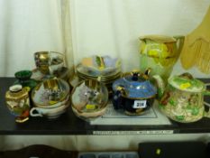 Quantity of Oriental teaware, 'Cottage Garden' teapot and one other etc