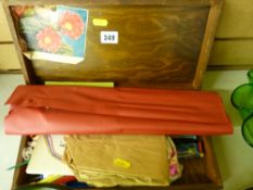 Selection of vintage sewing needles and associated ware in a lidded wooden box