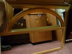 Two gilt framed wall mirrors and one other