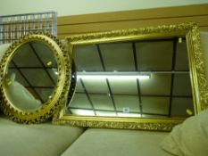 Two antique style gilt framed wall mirrors