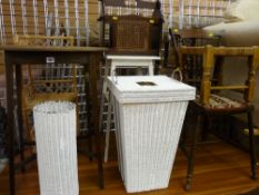 Parcel of occasional furniture to include an inlaid Edwardian side table, spindlebacked side