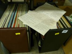 Two cases of vintage LP and 45rpm records, mainly classical and compilation