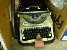 Cased vintage portable typewriter