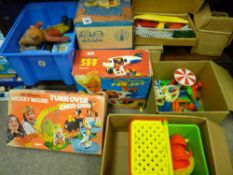 Parcel of boxed and unboxed games - boxed Mickey Mouse 'Turnover Choo Choo', Fisher Price boxed 'Fun