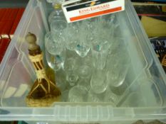 Plastic crate of drinking glassware