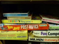 Parcel of various boxed games including 'Tom & Jerry Post Office', 'Noddy's Ring Game', 'Mr Men